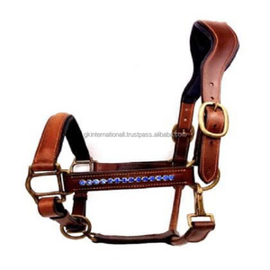 Licou de cheval anatomique fantaisie en cuir de qualité supérieure léger avec coutures durables pour l'équitation licou décoré en cristal - Product Image 6