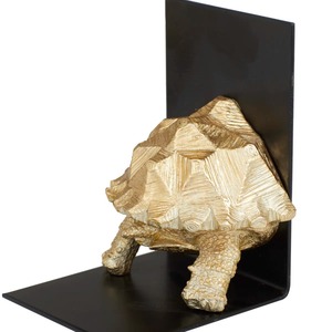 Porte-livres artistique en forme de tortue, finition dorée, idéal pour offrir en cadeau, bureau, salle d'étude, salon, étagère et décoration créative de la maison - Product Image 5