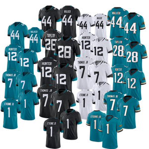 Camisetas de Fútbol Americano de Jacksonville, EE. UU., 12 Travis Hunter, 1 Travis Etienne Jr., 28 Fred Taylor, 44 Walker, Camisetas Bordadas Color Verde Azulado - Product Image 1