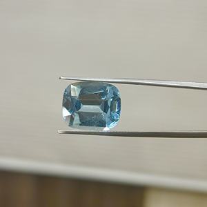 Piedra Preciosa Suelta de Aguamarina Natural de Primera Calidad, Forma de Cojín, Facetada, Certificada, Color Azul Santa María, 7 Quilates - Product Image 2