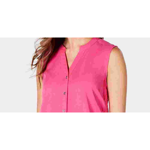Camicetta Senza Maniche da Donna Style & Co in Tessuto Popeline Tinta Unita Rosa Semplice ed Elegante per Primavera/Estate e Autunno Taglia XL - Product Image 2