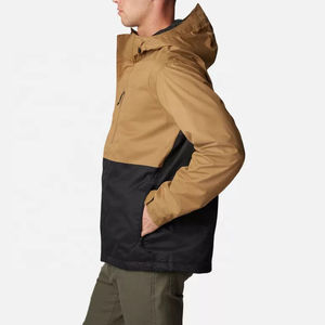 Veste coupe-vent d'extérieur pour hommes de marque personnalisée veste coupe-vent légère à capuche en tissu écologique imperméable pour l'hiver - Product Image 4