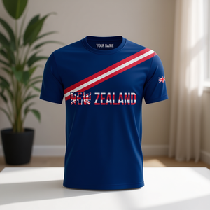 Set di Maglie da Calcio Ispirate alla Nuova Zelanda per Tifosi Blu Navy con Nome e Numero Personalizzati - Product Image 3