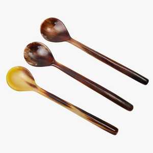 Corne de buffle de haute qualité sculpture à la main petite cuillère couverts pour café thé dîner Style ange par artisanat croissant - Product Image 1