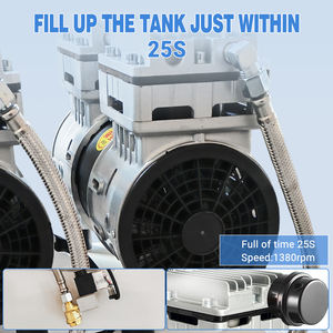 Mini <span class=keywords><strong>compresor</strong></span> de aire sin aceite eléctrico 2HP 8bar 50L <span class=keywords><strong>compresor</strong></span> de aire silencioso - Product Image 4