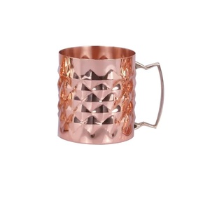 Attractive Diamond Embossed 100% Copper Mug Wholesale <b>Bulk</b> Purchase Stainless Steel Copper Mule Mug At whole sale price - Product Image 3