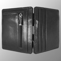 Dompet ajaib dompet kartu kulit dengan pita elastis tahan lama kuat slot kartu kantung koin ritsleting logo kustom emboss
