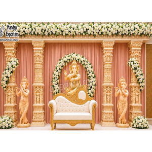 Escenarios de Boda Tradicionales del Sur de Asia: Elegantes Telones de Fondo de Fibra con Temática de Palacio para Escenarios de Boda - Product Image 1