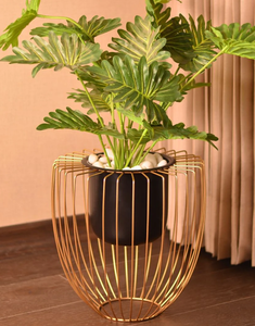Contemporary Geometric <b>Aluminum</b> <b>Powder</b> Coated Tall Planter for Home & Garden Decor Indoor/Outdoor Use Living Room Office Patio - Product Image 6