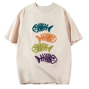 Nueva Llegada, Camiseta Casual de Algodón para Hombre, Bordada, Precio al por Mayor, Moda de Verano, Última Llegada, Camiseta Bordada - Product Image 1