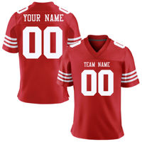 Maillots de football américain personnalisés de haute qualité, respirants, à séchage rapide, imprimés, 100% polyester, grandes tailles, vente en gros, cousus