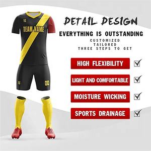 Kit de uniforme de fútbol de poliéster de alta calidad Logotipo personalizado y nombre Impresión por sublimación Nuevo modelo OEM Precio bajo - Product Image 2