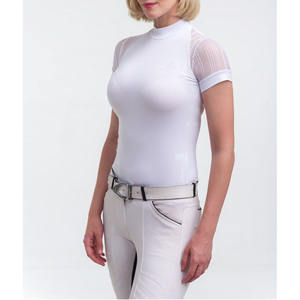 OEM High Quality Women's Equestrian Shirts Full Sleeve <b>Horse</b> <b>Riding</b> Base Layer Show Shirt <b>Tops</b> Polyester Cotton Customizable - Product Image 4