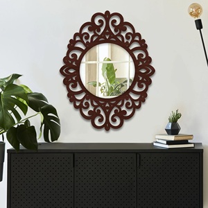 Nouveau miroir mural indien de luxe moderne sans cadre en verre pour décor d'entrée à la maison taille et couleur personnalisables - Product Image 3