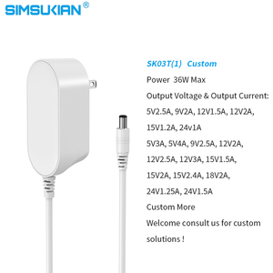 UE EE. UU. Enchufe AC DC Adaptador Fuente de alimentación conmutada 5V-30V 0.5A-3A para pantalla LED PC Material 12V 2A Salida 12W Potencia 5A Enchufe - Product Image 2