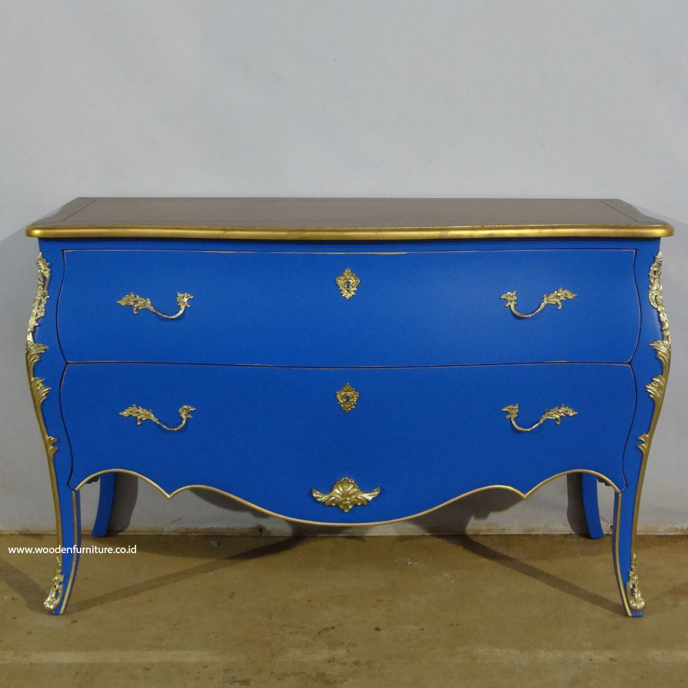 Azul + oro + mancha de madera