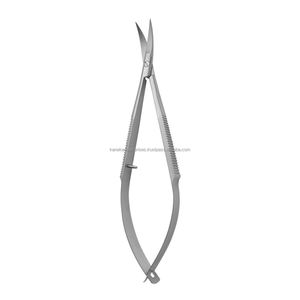 Ciseaux à ressort professionnels en acier inoxydable à lame courbée pour extensions de cils et soins des cuticules – Outil de beauté - Product Image 1