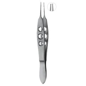 Venta al por mayor McPherson sutura atar fórceps rectos 1x2 dientes con plataforma de atado instrumento quirúrgico oftálmico de acero inoxidable - Product Image 1