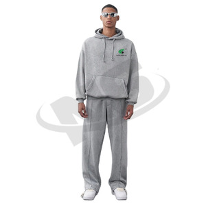 Conjunto Deportivo con Capucha para Hombre, Hecho en Pakistán, Liso, Teñido, para Invierno, de Forro Polar, Estilo Jogger, Diseño Sólido, Informal, Transpirable, Estilo Vintage, Ropa Urbana - Product Image 1