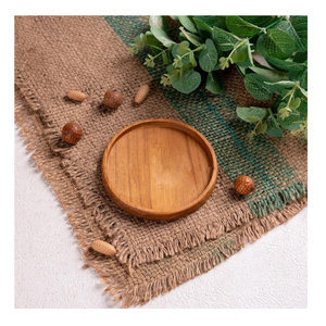 Posavasos para servir té bebidas jugos aperitivos Mesa decorativa forma redonda acabado Natural hogar Oficina restaurantes uso posavasos - Product Image 6