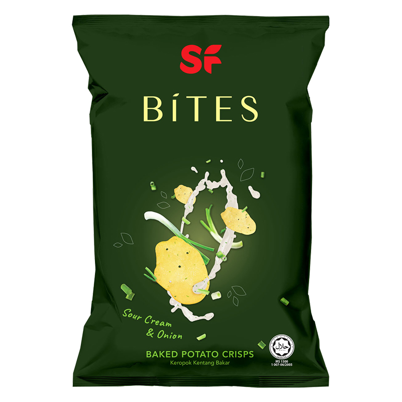 Shoon Fatt Bites Croustilles de pommes de terre cuites à la crème sure et à l'oignon 60g x 10x3