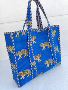 Hand Block Printed Indian Handmade Cotton Shopping <b>Tote</b> <b>Bag</b> Women <b>Tote</b> <b>Bag</b> Handmade Block Printed Quilted Shoulder <b>Bag</b> - Product Image 2