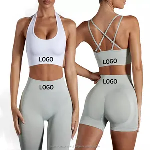 OEM Custom Design Yoga Clothing Gym Fitness Workout Two Piece Set Sportswear Custom Your Logo Yoga Active Wear
