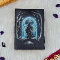 Carnet en cuir imprimé Durien Destiny Enchanted Gateway, thème Sorcier, Fantastique, Sorcière, Magique, Grimoire, Animal, Classique