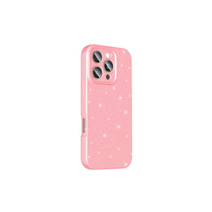 Funda de Silicona Rosa Claro con Brillantina de Lujo para iPhone 16 Pro Max, Delgada, con Protección Total de la Cámara, Diseño Elegante Estilo INS - Product Image 2