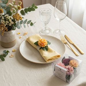 Anillo para Servilletas de Madera Floral, Ecológico, Colorido, Mini Hortensia, Decoración Hecha a Mano, para Bodas, Eventos, Porta Servilletas, Venta al Por Mayor, OEM - Product Image 4