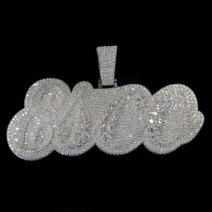 Colgante de Plata de Ley 925 con Diamante VVS de Alta Calidad, Personalizable, Estilo Hip Hop - Product Image 1