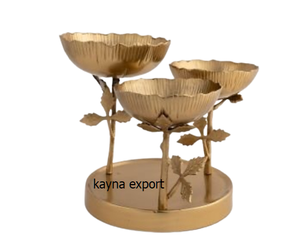 Bol à noix et chocolat plaqué or en métal de créateur de luxe bol décoratif fantaisie martelé nouvellement conçu - Product Image 3