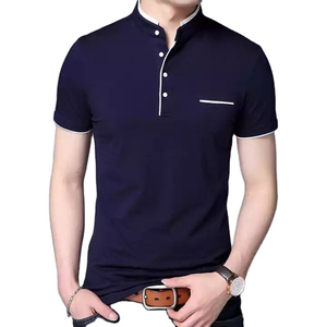Polo personalizado de manga corta con estampado de tela en blanco, camiseta Polo lisa con logotipo bordado de golf para hombre, camiseta para hombre, Polo - Product Image 1