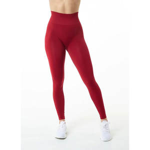 Leggings de yoga pour femmes taille haute nouveauté pantalon sans couture avec motif solide fermeture à la taille élastique Logo personnalisé - Product Image 4
