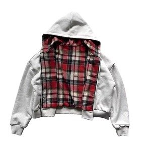 Sweat à capuche en flanelle réversible double couche de haute qualité pour hommes, style ample, lourd, à carreaux - Product Image 4