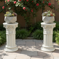 Socle de colonne romaine en résine - Support à fleurs de style européen classique pour la décoration de jardin, pilier décoratif pour accessoires de fête de mariage
