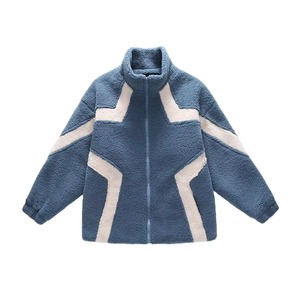 Veste polaire personnalisée pour hommes, manteau d'hiver zippé en Sherpa avec poches, couleur unie, vente en gros directe d'usine - Product Image 1