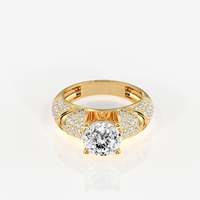 Anillos de Moissanita con Corte Portugués en Plata de Ley con Baño de Rodio y Engaste Pavé, Joyería Elegante y con Estilo