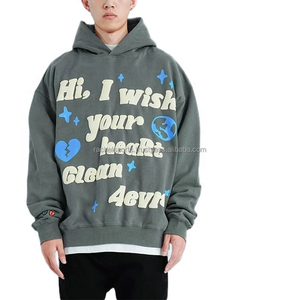 Logo personnalisé 100% polyester hommes sweats à capuche ensemble polaire survêtement vêtements blanc surdimensionné à capuche unisexe - Product Image 2