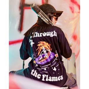 ผ้าฝ้าย100% ผ่านการออกแบบเสื้อเปลวไฟที่มีรูปแบบที่ไม่ซ้ำกัน - Product Image 6