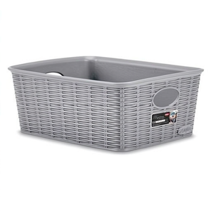 Cesta de Almacenamiento Alta de Plástico 25x19x10cm Elegance Gris Piedra 30988 - Product Image 2