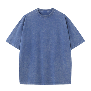 Haute qualité hommes rétro lavage à l'acide T-Shirt Logo personnalisé Vintage surdimensionné Streetwear 180 grammes coton blanc vêtements décontracté rue - Product Image 2