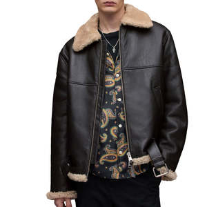 Veste en cuir pour homme du Pakistan 2026, manteau d'hiver, 100% cuir véritable, respirant, coupe-vent, couleur personnalisée, logo sur le devant - Product Image 2