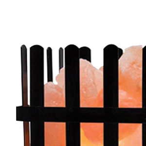 Lampe en sel rose/orange/rouge de l'Himalaya artisanal de qualité supérieure avec panier en fer, artisanat naturel de haute qualité, forme personnalisée - Product Image 3