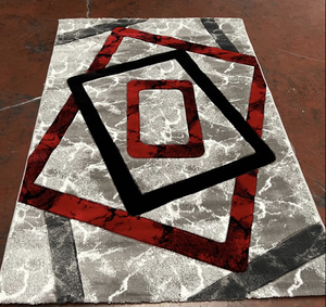 Alfombra Moderna Adiva, Fabricada a Máquina, de Pelo Alto, Resistente a las Manchas, de Polipropileno Turco, Material de Yute Tallado, Tejido Jacquard - Product Image 1