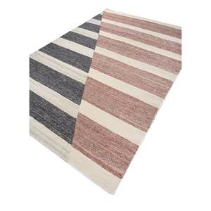 พรมขนสัตว์ลายตารางหมากรุกสีเทาดำแบบทอเรียบ ADWL-1296 ลายเรขาคณิตนามธรรม พรมปูพื้นทรงสี่เหลี่ยมผืนผ้าสำหรับบ้านและทางเดิน - Product Image 2