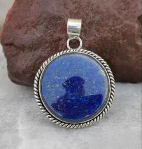 Pendentif en lapis-lazuli, pierre précieuse bleue, argent sterling 925, bijoux faits à la main, design unique de haute qualité, cadeau d'anniversaire pour enfants - Product Image 5
