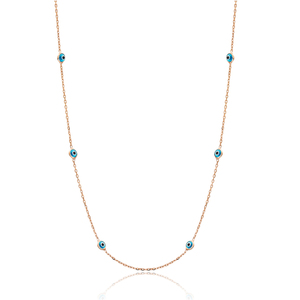 Minimal <b>Turkish</b> <b>Eye</b> Design Long <b>Necklace</b> <b>Turkish</b> Handmade Wholesale 925 Sterling Silver Jewelry - Product Image 1