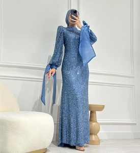 ชุดราตรีแม็กซี่ค็อกเทลหรูหรา ผ้าซาตินคุณภาพสูง พร้อมลวดลาย - Product Image 1