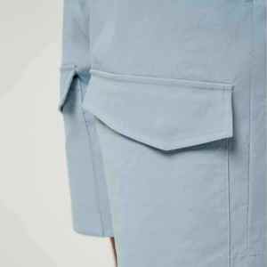 Shorts cargo pour homme à séchage rapide avec fermeture éclair, motif rayé imprimé personnalisé, méthode de tissage tricotée, poche latérale utilitaire, vente chaude - Product Image 6